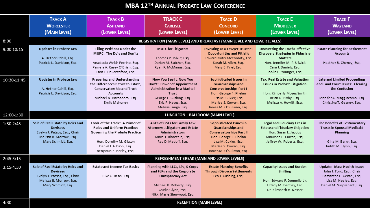 2024 Probate Law Schedule - FINAL